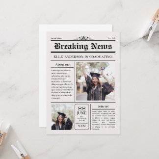 Invitation Photo moderne unique amusant Journal Graduation