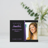 Invitation photo moderne violet Tassle Graduation (Debout devant)