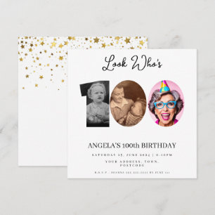 Invitation photo Montage fête d'anniversaire 100 ans