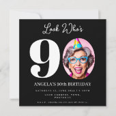 Invitation photo Montage fête d'anniversaire 90 ans (Devant)