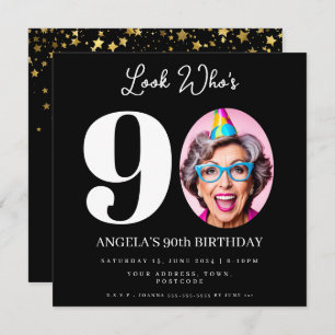 Invitation photo Montage fête d'anniversaire 90 ans