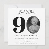 Invitation photo Montage fête d'anniversaire 90 ans (Devant)