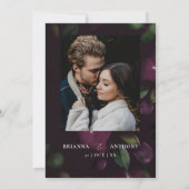 Invitation Photo Moody Purple Bloom Grunge Mariage (Dos)