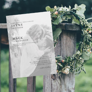 Invitation Photo Muet avec nos familles Mariage