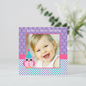 Invitation Photo multi de fille d'anniversaire de point de (Debout devant)