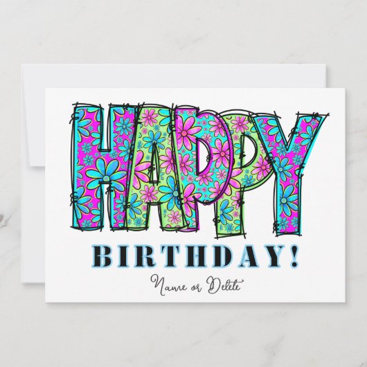 Invitation *PHOTO NAME Birthday Card Event Personalize (Devant)