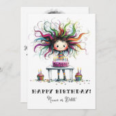 Invitation * # PHOTO NAME Birthday Card Personalize Whimsical (Devant / Derrière)