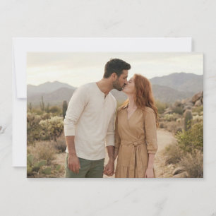 Invitation Photo Naturel Beige Romantique