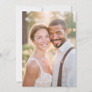 Invitation Photo Naturel Doré Joyeux