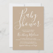 Invitation photo Neutral Tan Baby shower (Devant)