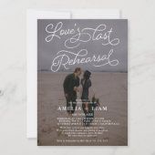 Invitation Photo noir blanc Amour dernier dîner de répétition (Devant)