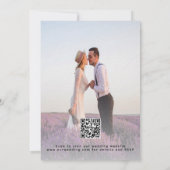 Invitation Photo noir blanc QR code RSVP luxe mariage (Dos)