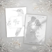 Invitation Photo noir et blanc Mariage de colibri