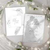 Invitation Photo noir et blanc Mariage de colibri