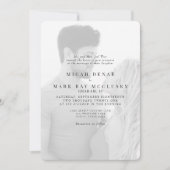 Invitation Photo noir et blanc Mariage moderne (Devant)