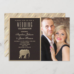 Invitation Photo noir et or de luxe