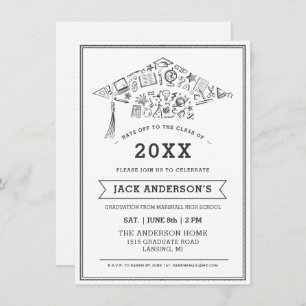 Invitation Photo noire et blanche d'invitation de partie de