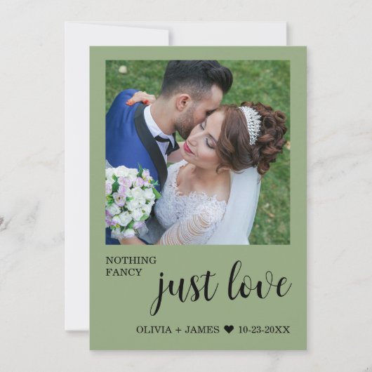 Invitation Photo Nothing Fancy Just Love Wedding Reception   (Devant)