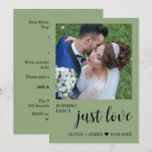 Invitation Photo Nothing Fancy Just Love Wedding Reception   (Devant / Derrière)