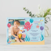 Invitation photo Octopus Anniversaire (Debout devant)