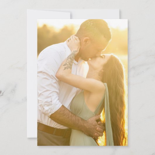 Invitation Photo officielle du Mariage de Monogramme floral c (Dos)