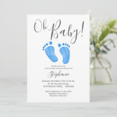 Invitation Photo Oh Baby Boy Baby shower (Debout devant)