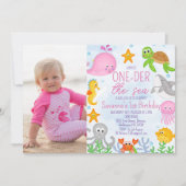 Invitation Photo One-der The Sea 1er Anniversaire de la fille (Devant)