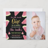 Invitation Photo One Parties scintillant Slices Watermelon An (Devant)