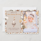 Invitation Photo One Silly Goose Neutral 1er anniversaire fêt (Devant)