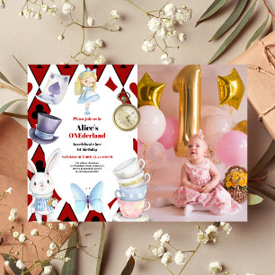 Invitation Photo Onederland Alice au pays des merveilles 1er 