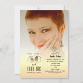 Invitation Photo Or 50e Anniversaire (Devant)