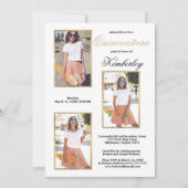 Invitation Photo or blanc simple et élégant Quinceañera (Devant)