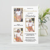 Invitation Photo or blanc simple et élégant Quinceañera (Debout devant)