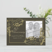 Invitation Photo Or Espresso Gold (Debout devant)