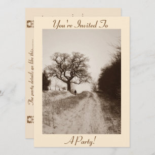 Invitation photo originale de la scène de neige en hiver