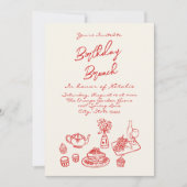 Invitation Photo originale tirée à la main Brunch (Devant)