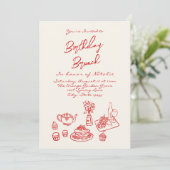 Invitation Photo originale tirée à la main Brunch (Debout devant)