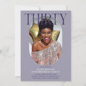Invitation Photo Ovale moderne et signature 30e anniversaire (Devant)