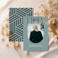 Photo Ovale moderne et signature 50e anniversaire