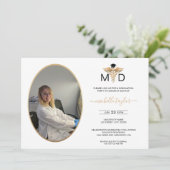 Invitation Photo ovale moderne MD Docteur en médecine (Debout devant)