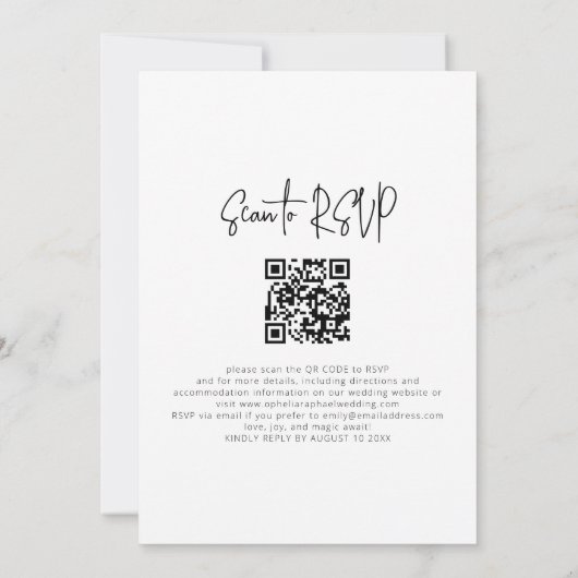 Invitation Photo Overlay Informal Script QR Code Wedding (Dos)