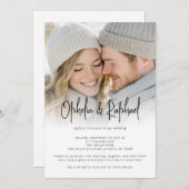 Invitation Photo Overlay Informal Script QR Code Wedding (Devant / Derrière)