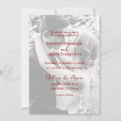 Invitation Photo Overlay Lovely Red Text Minimalist Wedding (Devant)