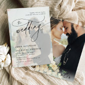 Invitation Photo Overlay Moderne Élégant Mariage de calligrap
