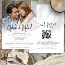 Photo Overlay Script informel QR Code Boho Mariage