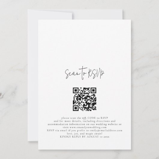Invitation Photo Overlay Script QR Code Mariage Soirée (Dos)