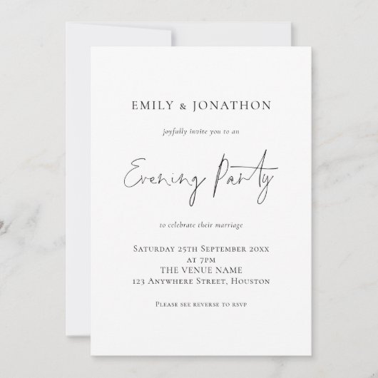 Invitation Photo Overlay Script QR Soirée Mariage (Devant)
