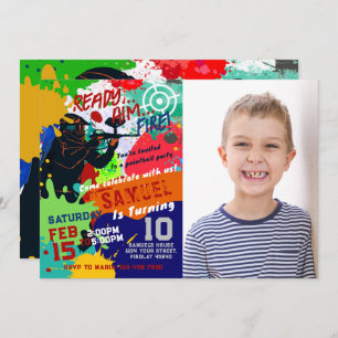 Invitation Photo Paintball Anniversaire Invitation, Paintball