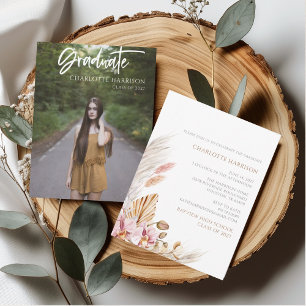 Invitation Photo Pampas Graduation Party