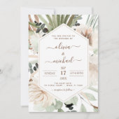 Invitation Photo Pampas Grass Bohemian Boho Mariage (Devant)